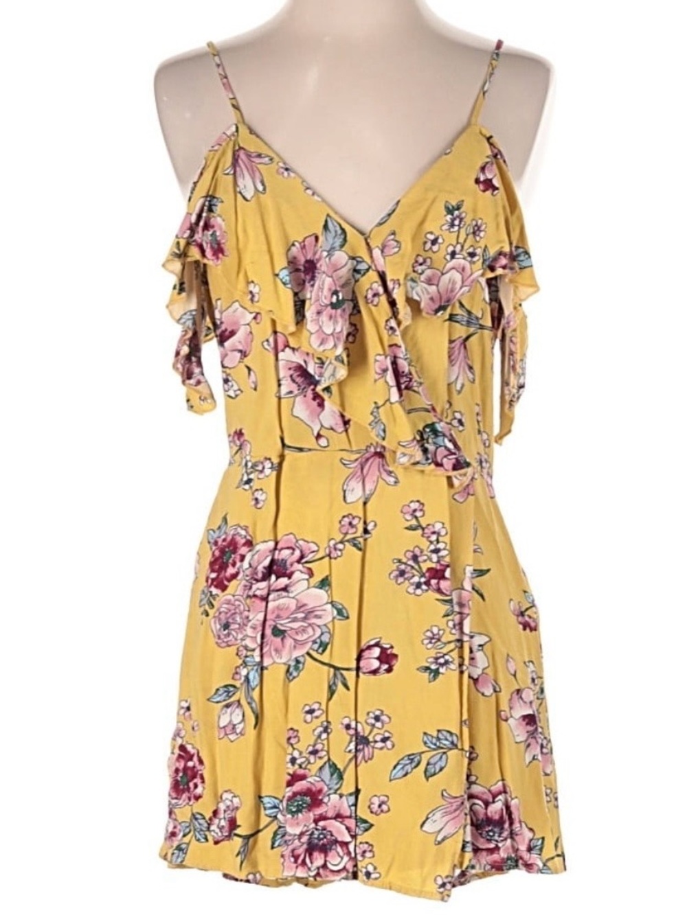Love Tree L Yellow Floral Romper